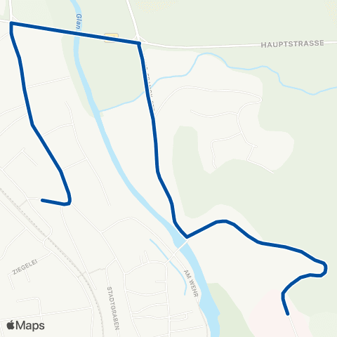 Rhein-Nahe Nahverkehrsverbund GmbH Meisenheim Bahnhof - Untertorbrücke Altstadt - Gesundheitszentrum map