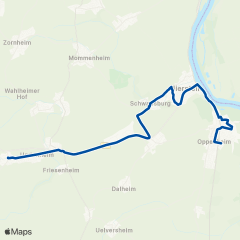 Rhein-Nahe Nahverkehrsverbund GmbH Oppenheim - Undenheim - Wörrstadt map