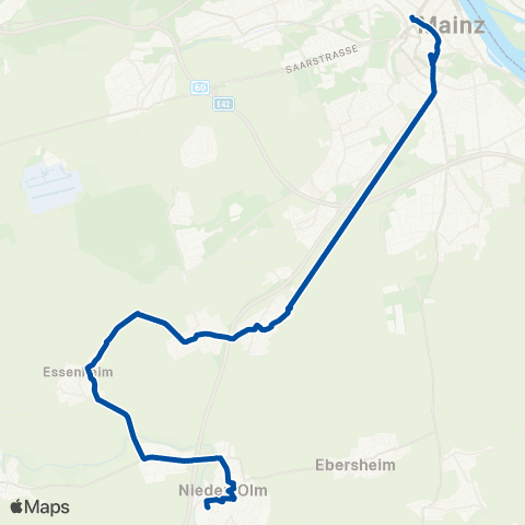 Rhein-Nahe Nahverkehrsverbund GmbH Mainz - Klein-Winternheim - Essenheim - Nieder-Olm map