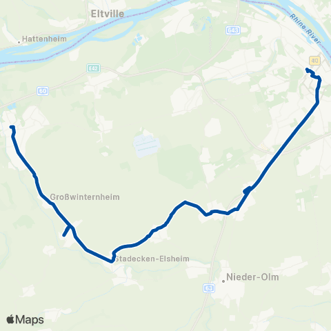 Rhein-Nahe Nahverkehrsverbund GmbH Mainz - Klein-Winternheim - Essenheim - Elsheim - Ingelheim map