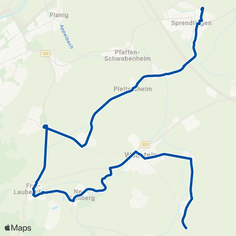 Rhein-Nahe Nahverkehrsverbund GmbH Wöllstein - Sprendlingen map