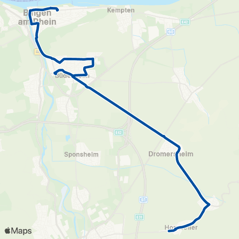 Rhein-Nahe Nahverkehrsverbund GmbH Horrweiler - Dromersheim - Büdesheim - Bingen (Schulfahrten) map