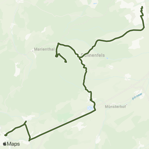 Reisedienst Krauss & Wolff Reisen GmbH Donnersberglinie: Kirchheimbolanden - Donnersberg - Winnweiler map