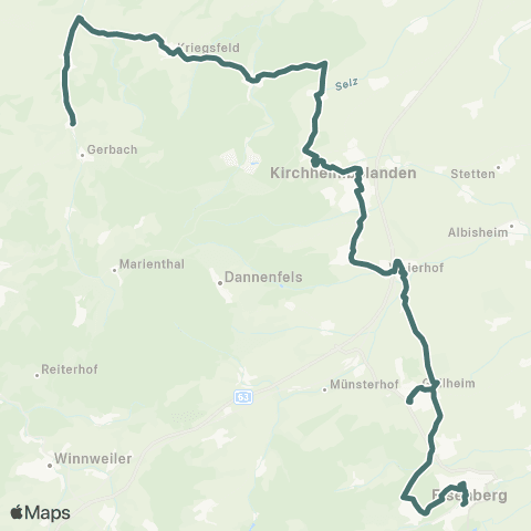 Reisedienst Krauss & Wolff Reisen GmbH Gaugrehweiler - Kriegsfeld - Kirchheimbolanden - Eisenberg map