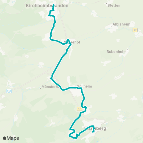 Reisedienst Krauss & Wolff Reisen GmbH RegioLinie  Eisenberg - Göllheim - Kirchheimbolanden map