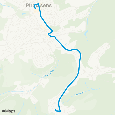 Verkehrsverbund Rhein-Neckar PS Erlenbrunn Tuchbleichstraße - Exerzierplatz map