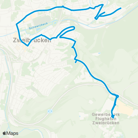 Verkehrsverbund Rhein-Neckar J.-F.-Kennedy-Str. (Niederauerbach) - Stadtmitte - Pasteurstr. (Fasanerieberg) map