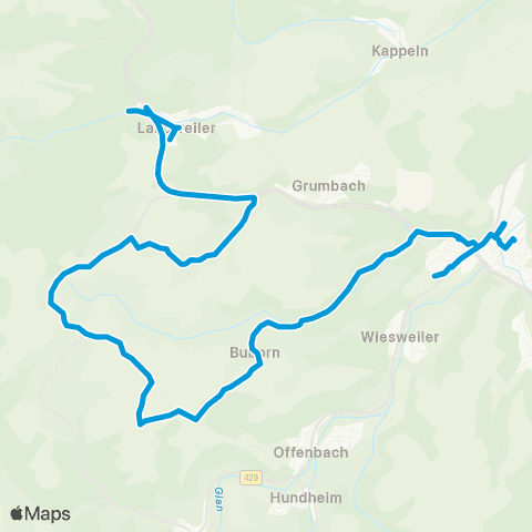 Verkehrsverbund Rhein-Neckar St. Julian - Kirrweiler - Deimberg - Lauterecken map
