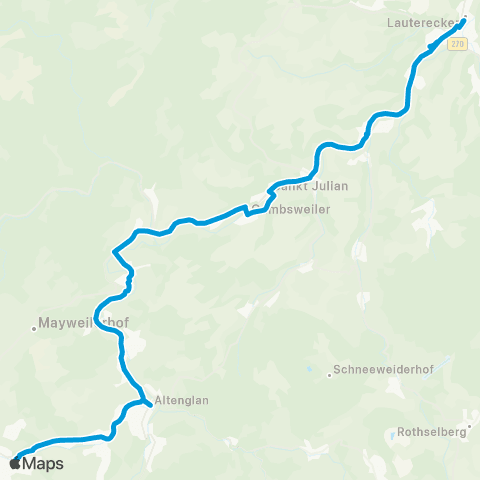 Verkehrsverbund Rhein-Neckar Regiolinie Lauterecken - St. Julian - Altenglan - Kusel map