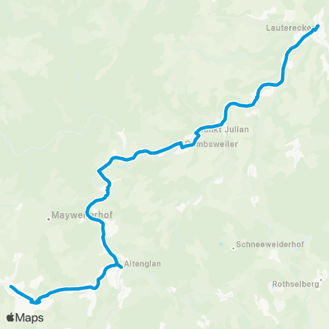 Verkehrsverbund Rhein-Neckar Lauterecken - St. Julian / Niederalben - Altenglan - Kusel map