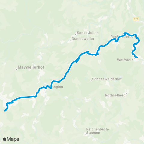 Verkehrsverbund Rhein-Neckar Wolfstein - Altenglan - Kusel map