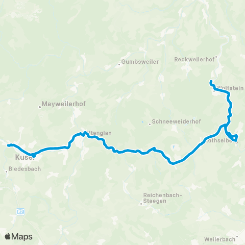 Verkehrsverbund Rhein-Neckar Wolfstein - Altenglan - Kusel map