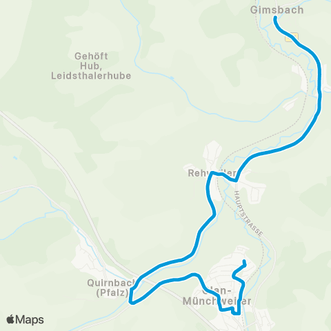 Verkehrsverbund Rhein-Neckar Glan-Münchweiler - Quirnbach - Langenbach - Herschweiler-Pettersheim map