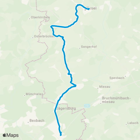 Verkehrsverbund Rhein-Neckar Homburg (Saar) - Waldmohr - Schönenberg - Kusel map