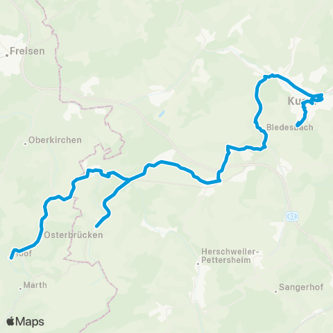 Verkehrsverbund Rhein-Neckar Kusel - Herchweiler - Selchenbach map