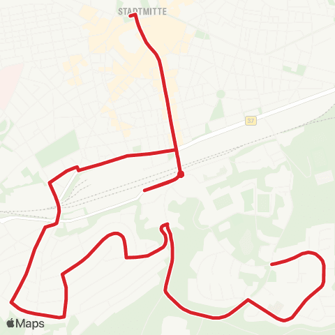 Stadtwerke Kaiserslautern Verkehrs-AG KL Stadtmitte - Lämmchesberg - Betzenberg map