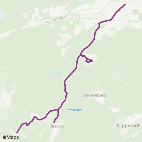 Stadtwerke Kaiserslautern Verkehrs-AG Dansenberg - Espensteig - Stadtmitte map