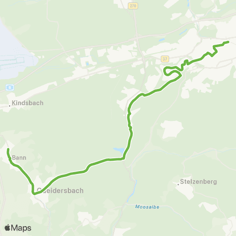 Stadtwerke Kaiserslautern Verkehrs-AG KL Stadtmitte - Bännjerrück - Hohenecken - Queidersbach - Bann map