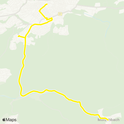 Stadtwerke Kaiserslautern Verkehrs-AG KL Stadtmitte - Uni-Wohngebiet - Mölschbach / Trippstadt map