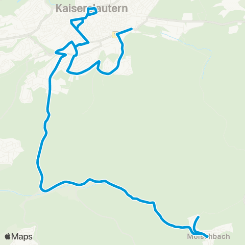 Stadtwerke Kaiserslautern Verkehrs-AG Gersweilerhof - Stadtmitte - HBF - Schulzentrum Süd map