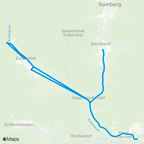 Verkehrsverbund Rhein-Neckar (Annweiler-) Albersweiler Bf - Ramberg - Albersweiler Bf (-Annweiler) map