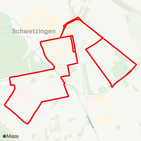 DB Regio Ringverkehr Schwetzingen Bahnhof - Krankenhaus - Bahnhof - Bellamar - Bahnhof map