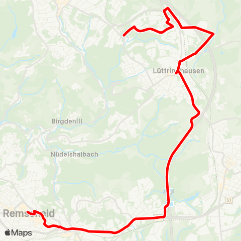 VRR Remscheid Mitte - Neuenkamp - Bökerhöhe - Lüttringhausen Mitte - Klausen / Großhülsberg / Grünenplatz map