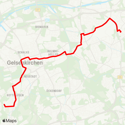 VRR GE-Rotthausen - Musiktheater - Bulmke-Hüllen - Wanne-Eickel Hbf - Holsterhausen map