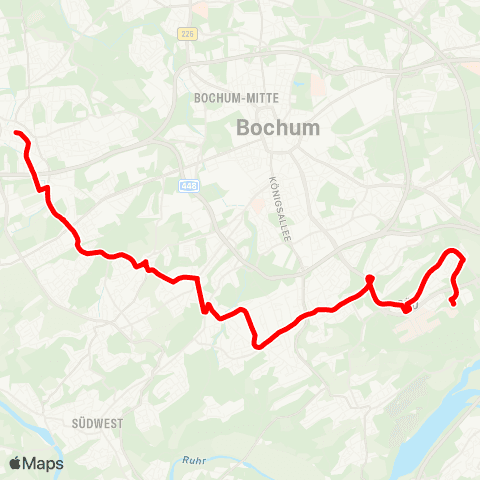 VRR BO-Querenburg - Weitmar - Eppendorf / Munscheid - WAT-Höntrop - Wattenscheid map