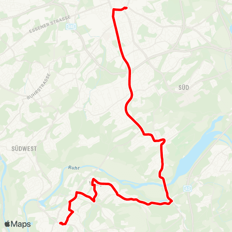 VRR Hattingen Mitte (S) - Welper - Blankenstein - BO-Stiepel - Bochum Hbf map