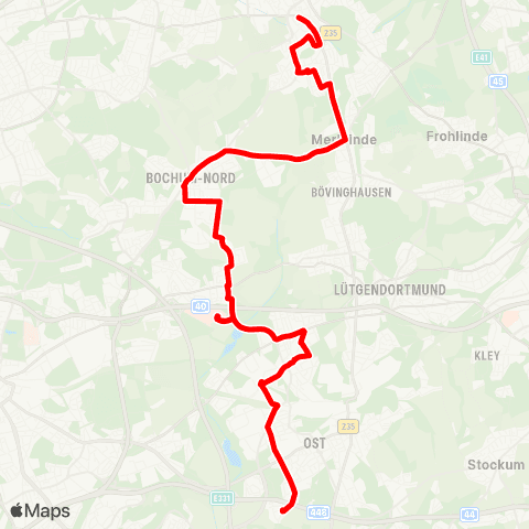 VRR Castrop-Rauxel - Merklinde - BO-Gerthe - Harpen - Werne - Langendreer map