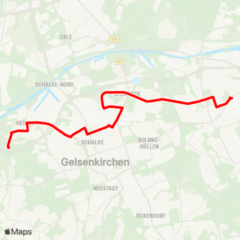 VRR Wanne-Eickel Hbf - GE-Bismarck - Schalke - Heßler map