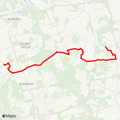 VRR Gelsenkirchen Hbf - Ückendorf - HER-Eickel - BO-Hofstede - Riemke map