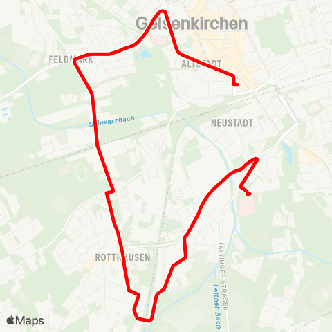 VRR GE-Ückendorf - Rotthausen - Feldmark - Gelsenkirchen Hbf map