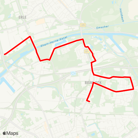 VRR GE-Erle - Bismarck map