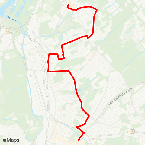 VRR BO Blankensteiner Str. - Kemnader Str. - Königsallee / Markstr. - Markstr. Gesamtschule - Ruhr-Universität map