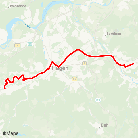 VRR Nordstr. - Quambusch - Spielbrink - Haspe - Hagen Hbf - Stadtmitte - Kaufmannsschule map