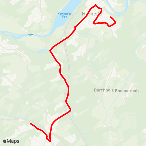 VRR WIT-Herbede Zu den Eichen - Herbede Mitte - HAT Steinenhaus - WIT-Hammertal - Niedersprockhövel Kirche - Gedulderweg map