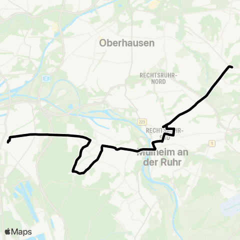 VRR Duisburg Hbf - MH-Speldorf - Mülheim Stadtmitte - E-Abzweig Aktienstraße map