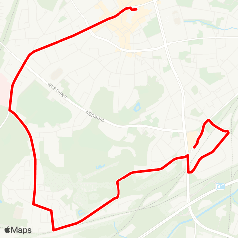 VRR Bottrop ZOB Berliner Platz - Vonderort - Bottrop Hbf map
