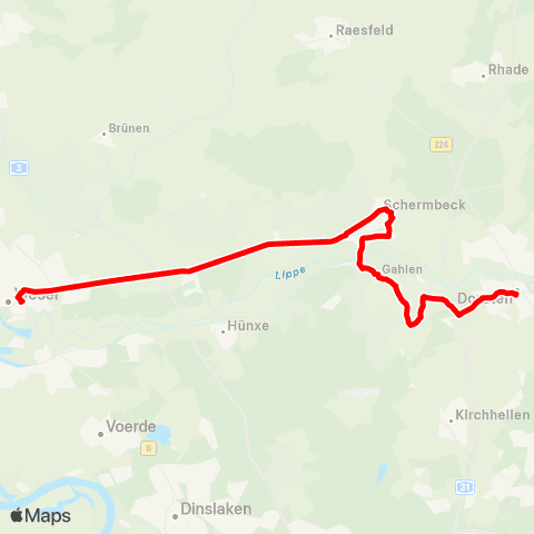 VRR Wesel - Schermbeck - Dorsten map