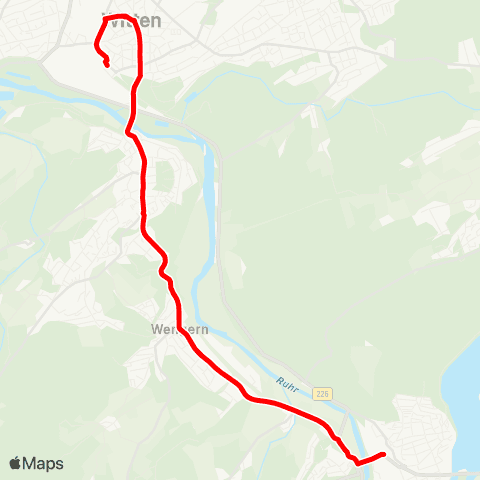 VRR Wetter Bf. - Witten Hbf. map