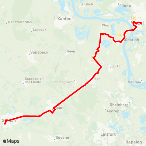VRR Wesel - Alpen - Geldern map