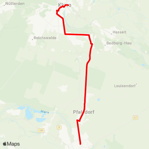 VRR Goch Bf. - Kleve Bf. map