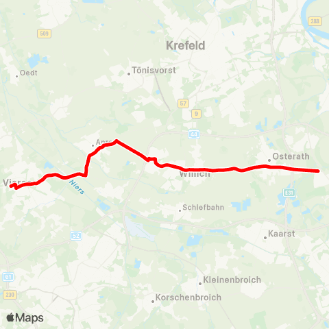 VRR Meerbusch - Willich - Viersen map