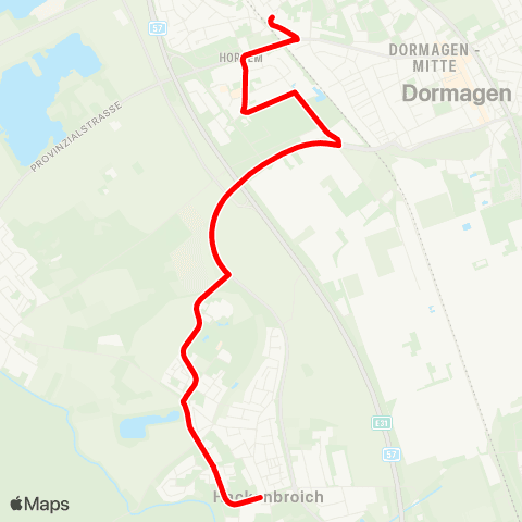 VRR Dormagen Bf - TOP West - Kreiskrankenhaus - Dormagen Hackenbroich map