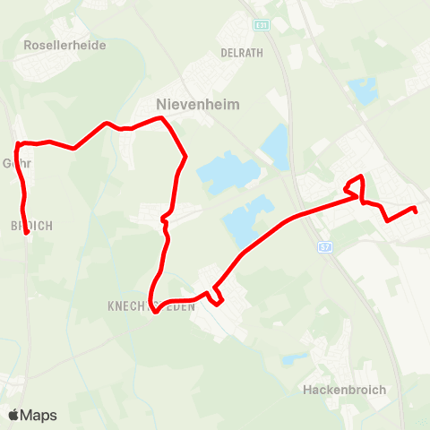 VRR Dormagen Broich - Nievenheim - Straberg - Dormagen Bf - Marktplatz map