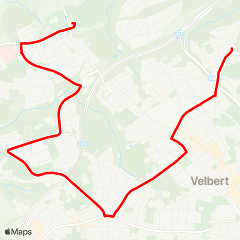 VRR Velbert Am Nordpark - ZOB - Velbert Nordfriedhof map
