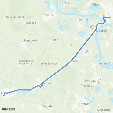 VRR Wesel - Alpen - Geldern map