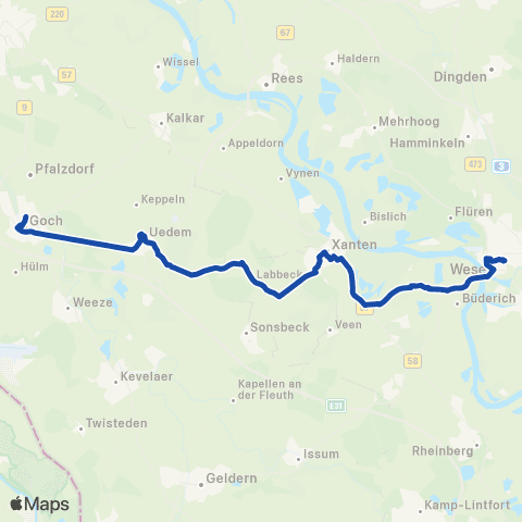 VRR Wesel Bf - Goch Bf map
